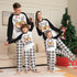 Christmas Deer Print Plaid Matching Family Pajamas